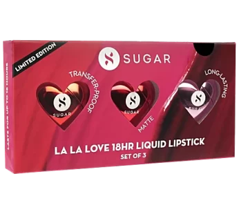 Sugar Cosmetics La La Love 18HR Liquid Lipstick 15 ml (Set of 3) 01 Cherry Crush 02 Scarlet Smitten 04 Mauve Mack