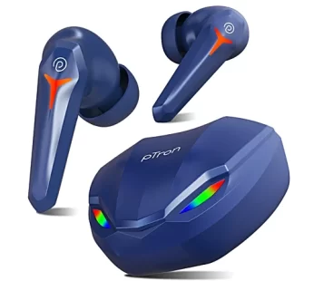 pTron Bassbuds Razer TWS Earbuds – With 40 mins Gaming 45H Playtime AI ENC Calls & Deep Bass Blue