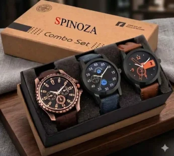 Spinoza Analog Watch Combo Set – For Men