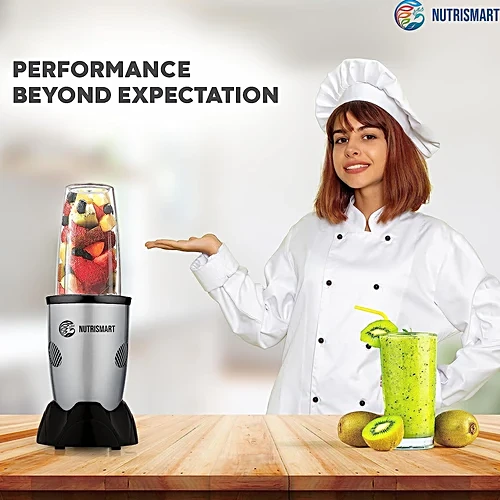 Nutrismart Nutriblend 500 Watt 2 Jars Mixer Grinder (22000 RPM Overload Protection Silver) - Image 4