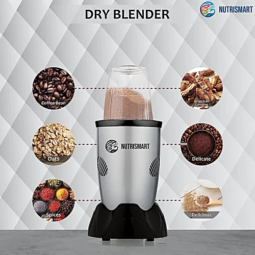 Nutrismart Nutriblend 500 Watt 2 Jars Mixer Grinder (22000 RPM Overload Protection Silver) - Image 9