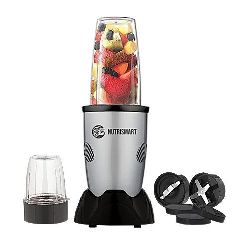 Nutrismart Nutriblend 500 Watt 2 Jars Mixer Grinder (22000 RPM Overload Protection Silver)
