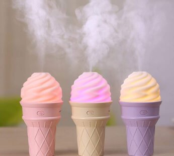 Ice Cream Design LED Humidifier for Freshening Air & Fragrance (Multicoloured)