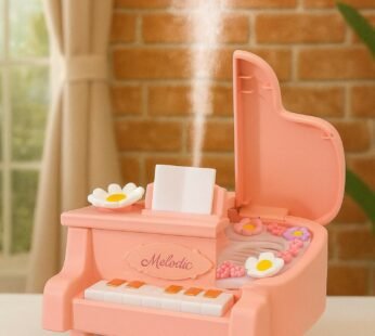Pink Piano USB Mini Humidifier with Night Light for Bedroom & Kids Room
