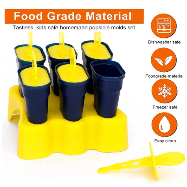 6-Piece Reusable Kulfi Popsicle Mould Set | Homemade Ice Cream Maker - Image 3