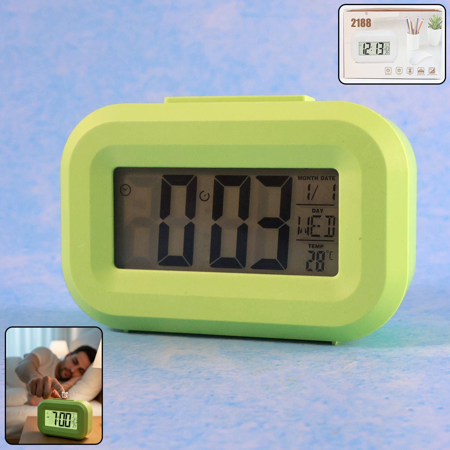 Digital Alarm Clock with Clear Display (1 Pc)