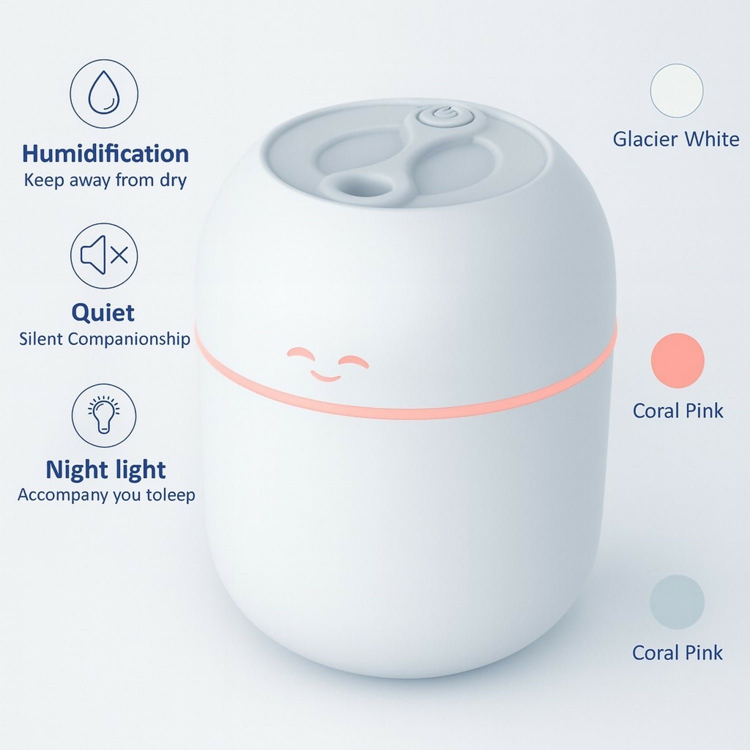 Cute USB Humidifier with Night Light & Dual Spray for Home, Office & Bedroom - Image 5