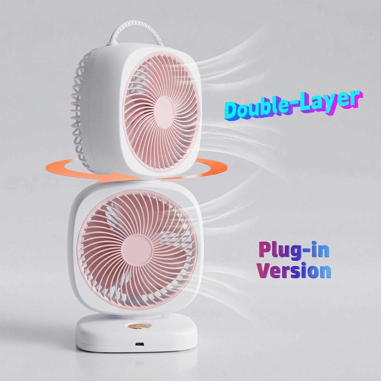 Portable Dual Head USB Rechargeable Table Fan (1 Pc) - Image 8