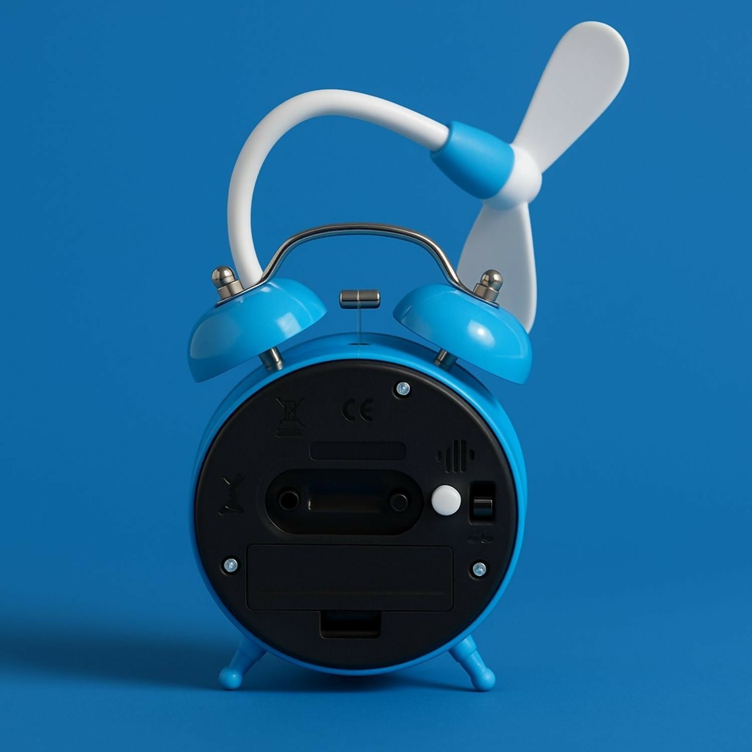 Astronaut Design Kids Alarm Clock with Cooling Fan | Cute Blue Cartoon Space Themed Table Clock for Kids Bedroom, Study Table & Gifting | Silent Analog Quartz Clock with Fan – Battery Operated - Image 3