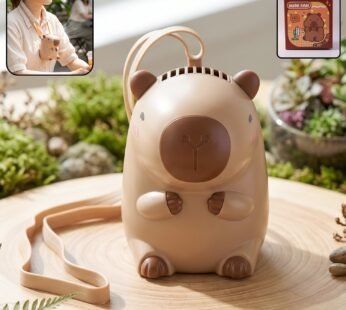 Cute Bear Shape Portable Mini Fan with Neck Strap (1 Pc)
