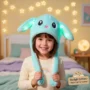 Cute Pink Rabbit Hat with moving ears and glowing LED lights