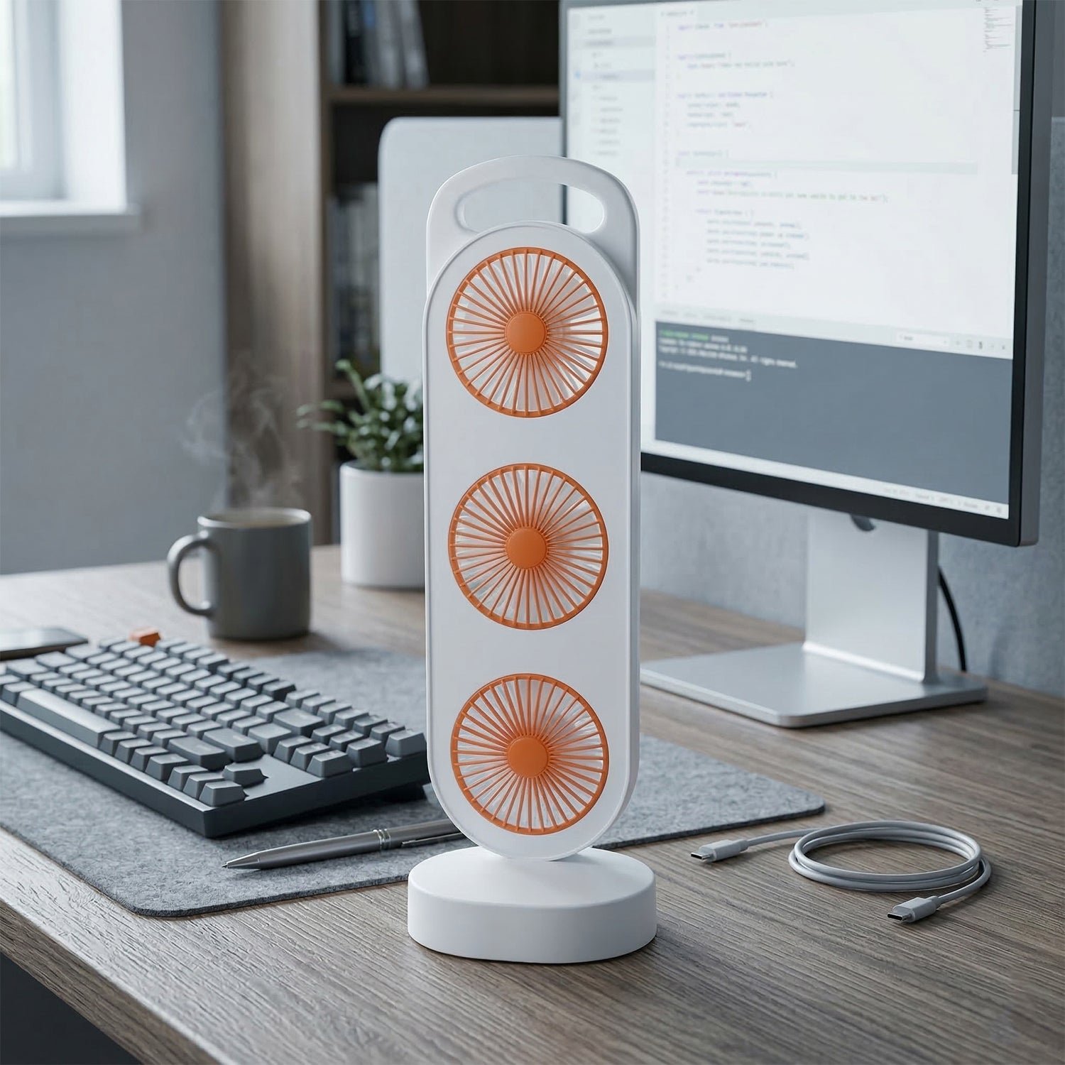Portable 3 in 1 Design Triple Head Table Fan (1 Pc) - Image 5