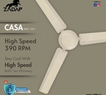 Zadap Casa 1200mm 5-Star BLDC High Speed Fan(Ivory)