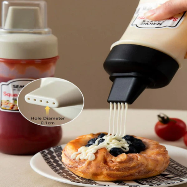5 Hole Squeeze Sauce Bottle (280ml) – Ultimate Precise Dispenser (Set of 2) - Image 4